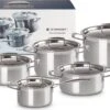 Le Creuset RVS Kookpan 18cm / 20cm / 24cm + Lage Kookpan 20cm + Steelpan 16cm 2 Le Creuset RVS Kookpan 18cm / 20cm / 24cm + Lage Kookpan 20cm + Steelpan 16cm -Keuken Pot 1200x707 6
