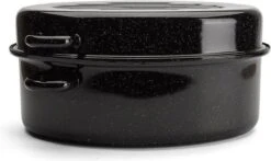 Emalia Geëmailleerde Braadpan Met Deksel 7L - Braadslede - Bakpan - Grillpan - Emaille - Zwart -Keuken Pot 1200x712 1