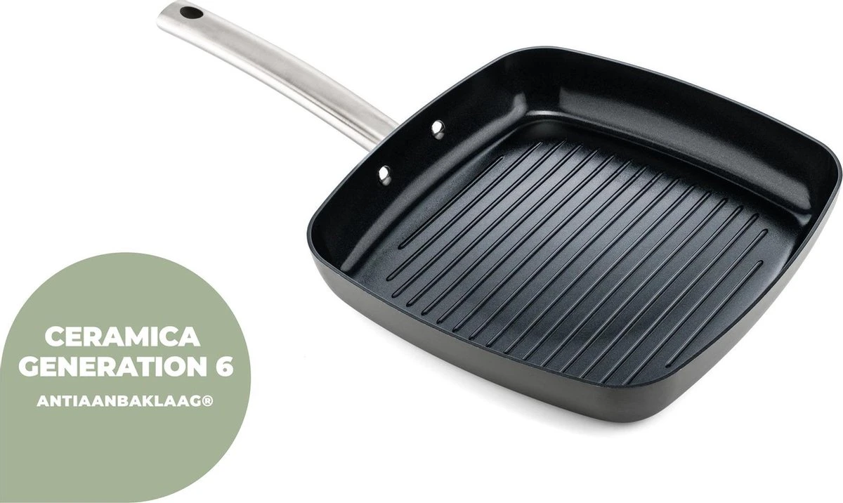 ISENVI Murray keramische grillpan 26 CM - RVS greep ISENVI Murray Keramische Grillpan 26 CM - RVS Greep -Keuken Pot 1200x716 3