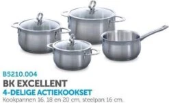 BK Excellent Pannenset - 4-delig - RVS - Inductie -Keuken Pot 1200x730