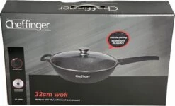 Cheffinger Wokpan Met Deksel - 32cm - Zwart - Pan - Keukenaccessoires -Keuken Pot 1200x730 6