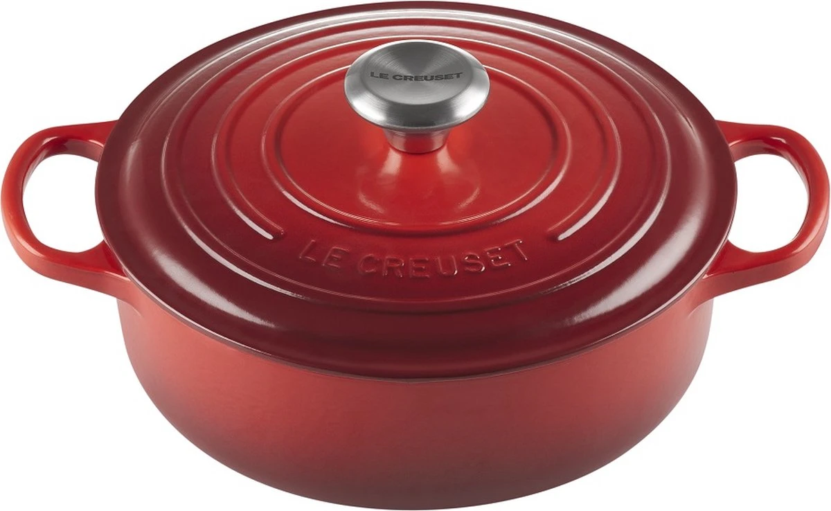 Le Creuset - Gietijzeren - Lage Braadpan - 24cm - Kersenrood Le Creuset - Gietijzeren - Lage Braadpan - 24cm - Kersenrood -Keuken Pot 1200x738 2
