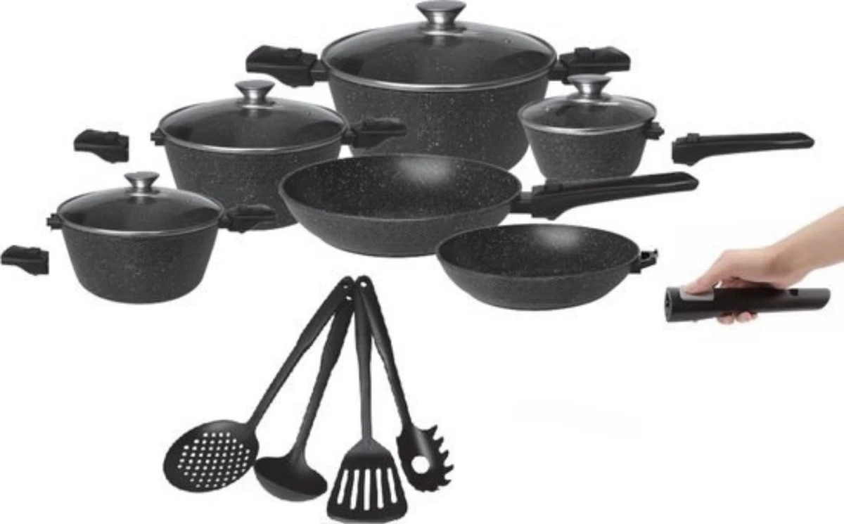 Luxe 14 delige Pannen set met afneembare handgreep - Koken - Inductie Luxe 14 Delige Pannen Set Met Afneembare Handgreep - Koken - Inductie -Keuken Pot 1200x745 1