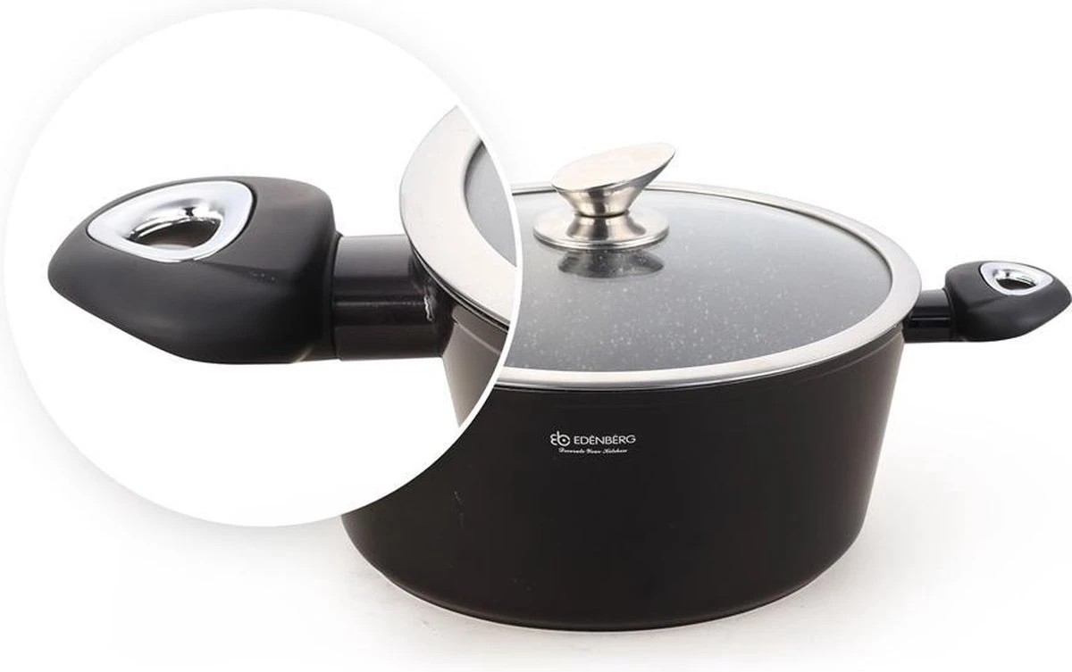 Edënbërg Black Line - 15-delige Luxe Pannenset van Gesmeed Aluminium Edënbërg Black Line - 15-delige Luxe Pannenset Van Gesmeed Aluminium -Keuken Pot