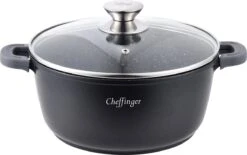 Cheffinger Pannenset 6-delig - Inductie - Met Deksels - Zwart - Koudgrepen - Ø20, 24 & 28 Cm -Keuken Pot 1200x755 7