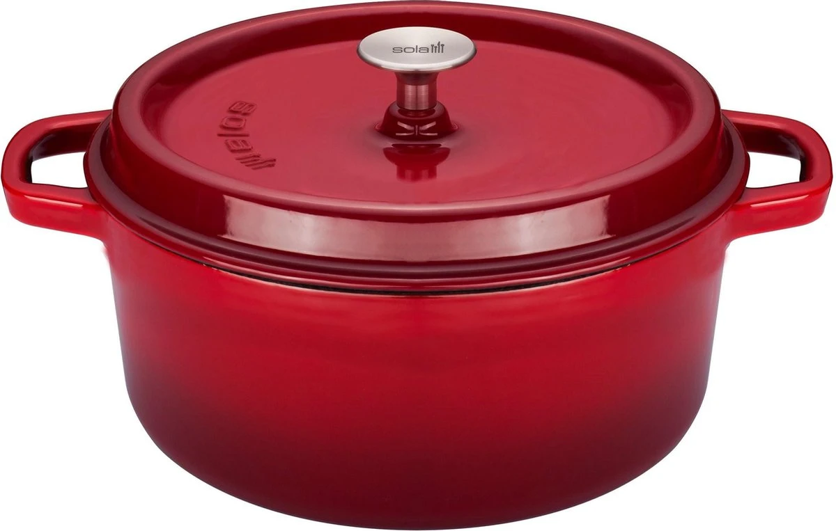 Sola Braadpan Gietijzer - Ø 20 cm - Oranje/Rood - Gietijzer - Extra zware bodem Sola Braadpan Gietijzer - Ø 20 Cm - Oranje/Rood - Gietijzer - Extra Zware Bodem -Keuken Pot 1200x763 5