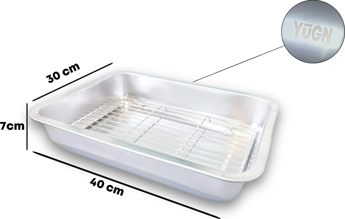 YUGN Braadslede Ovenschaal Braadslee Oven - Braadslede Met Rooster Voor Ovengerechten - Roestvrijstaal en 40x30x7CM - Cadeau tip YUGN Braadslede Ovenschaal Braadslee Oven - Braadslede Met Rooster Voor Ovengerechten - Roestvrijstaal En 40x30x7CM - Cadeau Tip -Keuken Pot 1200x764 8