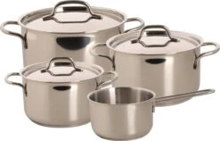 Sola Pannenset Mirage - 4 Delig - Ø 16,16,18,20 Cm - Zilver - RVS - Sandwichbodem 4 Sola Pannenset Mirage - 4 Delig - Ø 16,16,18,20 Cm - Zilver - RVS - Sandwichbodem -Keuken Pot 1200x770
