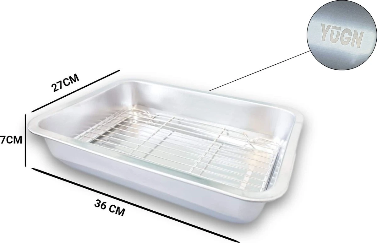 YUGN Braadslede Ovenschaal Braadslee Oven - Braadslede Met Rooster Voor Ovengerechten - Roestvrijstaal en 36x27x7CM - Cadeau tip YUGN Braadslede Ovenschaal Braadslee Oven - Braadslede Met Rooster Voor Ovengerechten - Roestvrijstaal En 36x27x7CM - Cadeau Tip -Keuken Pot 1200x774 4