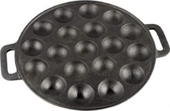 YUGN BLACK Poffertjespan Poffertjesmaker 6 Delige Set - 19 Poffertjes Incl Doseerfles Kwast Poffertjesvork Siliconen Ovenwanten - Platte Onderkant Poffertjespan Inductie Poffertjespan Elektrisch - Cadeau Tip -Keuken Pot 1200x785