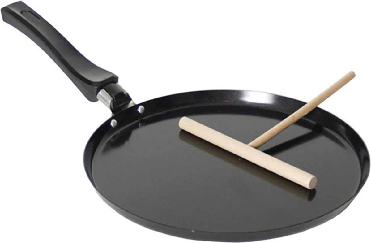 Zwarte pannenkoekenpan/crepepan 24 cm met anti-aanbak laag en houten beslag verdeler - Pannenkoeken/crepes - Koken Zwarte Pannenkoekenpan/crepepan 24 Cm Met Anti-aanbak Laag En Houten Beslag Verdeler - Pannenkoeken/crepes - Koken -Keuken Pot 1200x785 3