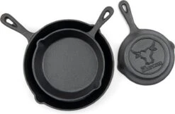 Gietijzeren Pannenset - Cast Iron Skillets - BBQ Skilletset 3 Gietijzeren Pannenset - Cast Iron Skillets - BBQ Skilletset -Keuken Pot 1200x786