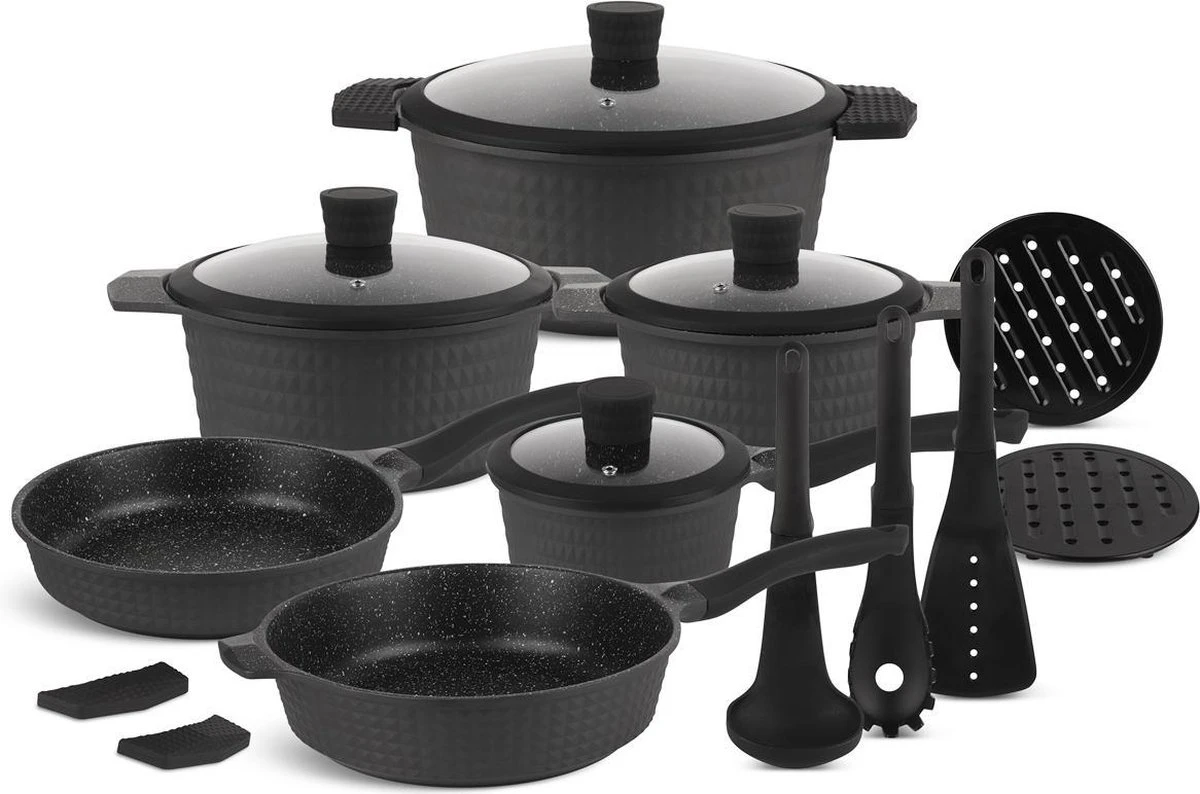 Edënbërg Gray Line - 15-delige Luxe Pannenset van Gesmeed Aluminium Edënbërg Gray Line - 15-delige Luxe Pannenset Van Gesmeed Aluminium -Keuken Pot 1200x794 6