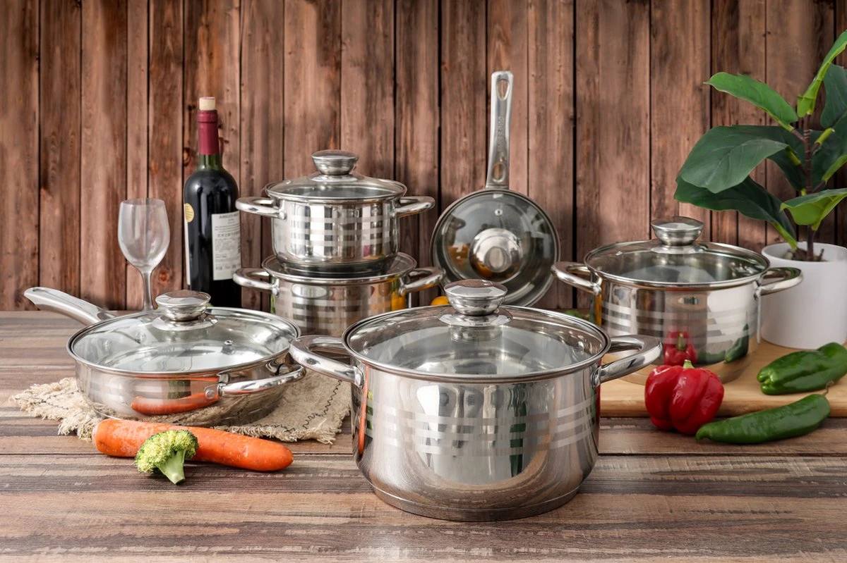 Swiss Pro + Pannenset - 12 delig - RVS - Roestvrijstalen Kookgerei 18/10 Swiss Pro + Pannenset - 12 Delig - RVS - Roestvrijstalen Kookgerei 18/10 -Keuken Pot 1200x799 1