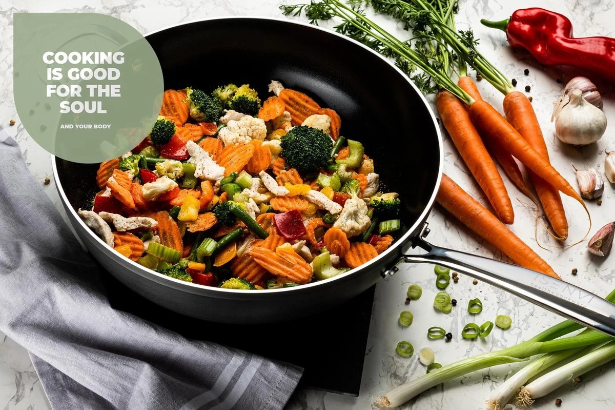 ISENVI Victoria Forged keramische wokpan 32CM - RVS greep ISENVI Victoria Forged Keramische Wokpan 32CM - RVS Greep -Keuken Pot 1200x799 111