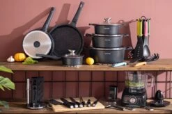 Swiss Pro+ - SWP41D22 - Pannenset 41 Delig - Foodprocessor - Messenblok 8 Delig - Kookgerei Set Met Houder 7 Delig - Starters Pakket - 2022 Serie - Limited Edition -uitzet -Keuken Pot 1200x799 137