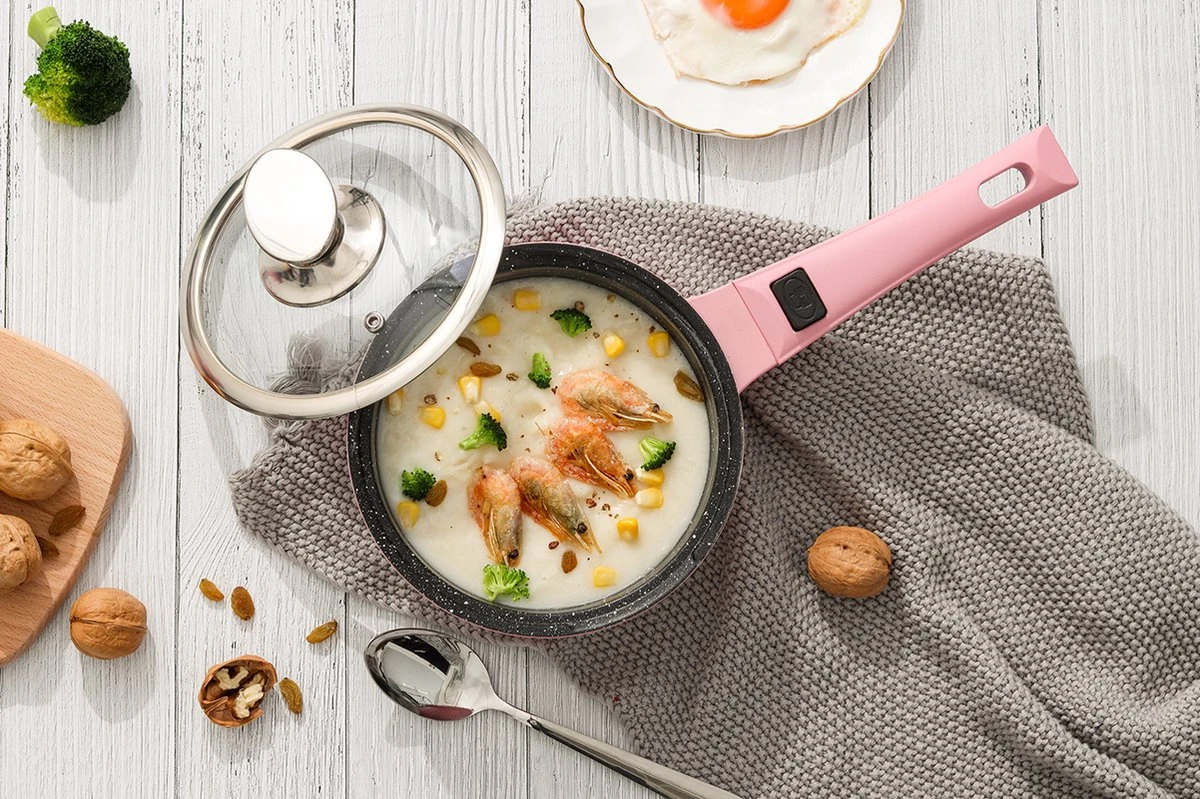 Swiss Pro+ | Set 14 Delige Pannenset | Inductie - Pannensets - Glazen deksel - Met afneembare handgreep - Marmeren interieur -PFAS-vrij | Pink Swiss Pro+ | Set 14 Delige Pannenset | Inductie - Pannensets - Glazen Deksel - Met Afneembare Handgreep - Marmeren Interieur -PFAS-vrij | Pink -Keuken Pot 1200x799 146