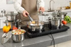 Swiss Pro + Pannenset - 12 Delig - RVS - Roestvrijstalen Kookgerei 18/10 4 Swiss Pro + Pannenset - 12 Delig - RVS - Roestvrijstalen Kookgerei 18/10 -Keuken Pot 1200x799 2