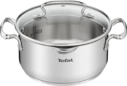 Tefal Duetto+ Pannenset -10 Delig- 5 Pannen - Kookpannenset - Zilver - Afdruipdeksels -Keuken Pot 1200x816