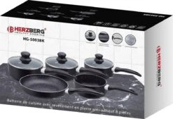 Herzberg HG-5003BK: 8 Pieces Marble Cookware Set - Black -Keuken Pot 1200x819 2
