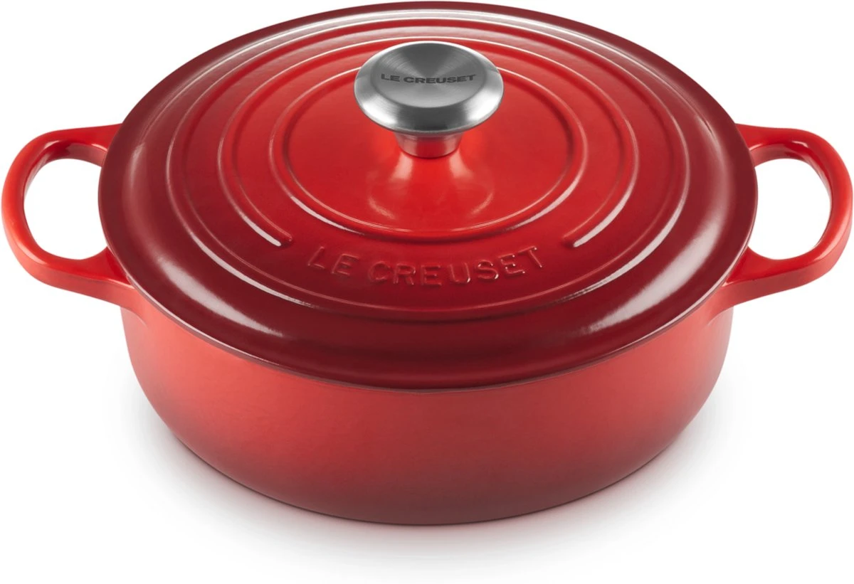 Le Creuset - Gietijzeren - Lage Braadpan - 24cm - Kersenrood Le Creuset - Gietijzeren - Lage Braadpan - 24cm - Kersenrood -Keuken Pot 1200x821 5