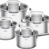 Sola Pannenset Juvia - 4 Delig - Ø 16,16,18,20 Cm - Zilver - RVS - Sandwichbodem -Keuken Pot 1200x826