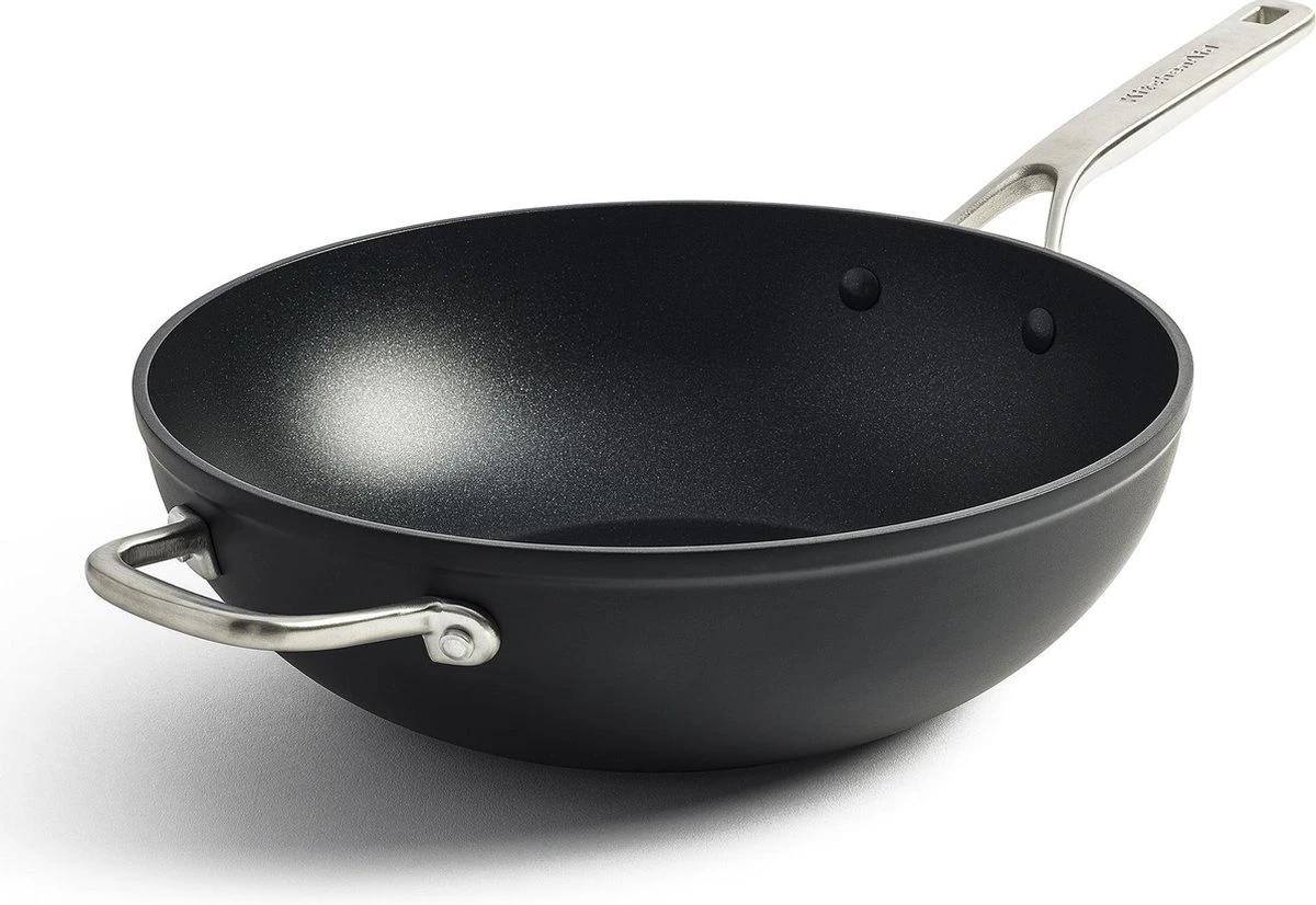 KitchenAid Hard geanodiseerd aluminium wok ø30cm - zwart - inductie - anti-aanbak KitchenAid Hard Geanodiseerd Aluminium Wok ø30cm - Zwart - Inductie - Anti-aanbak -Keuken Pot 1200x826 11