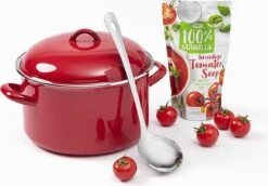 Stamppot / Soeppan, ø24cm, Rood Emaille, Voccelli -Keuken Pot 1200x836 5