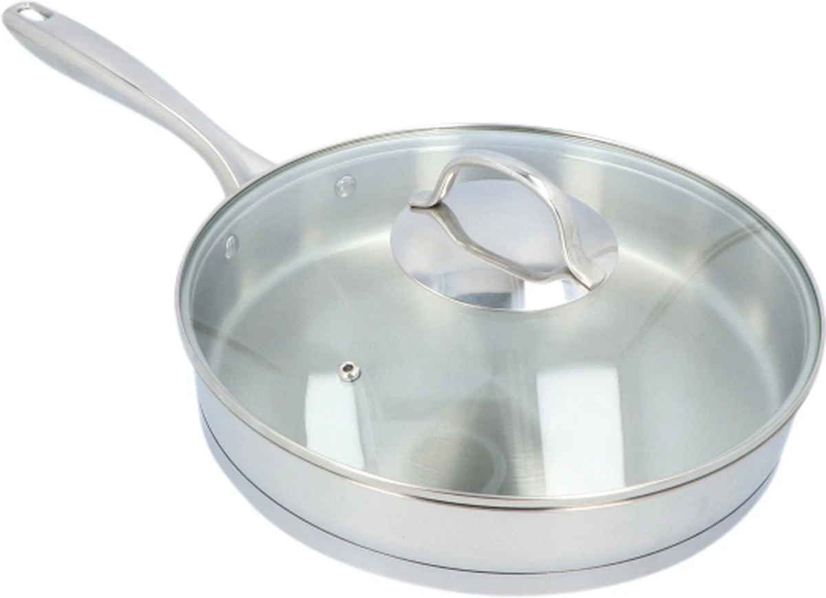 4goodz Dubbelwandige RVS Hapjespan met deksel 28 cm - Zilver 4goodz Dubbelwandige RVS Hapjespan Met Deksel 28 Cm - Zilver -Keuken Pot 1200x868 2