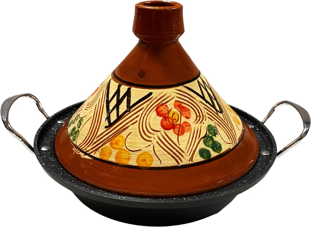 Tajine aardewerk en gegoten Aluminium inductie| Handvaten| Geschikt voor 4-8 personen - Alle warmtebronnen| Ø 30cm Tajine Aardewerk En Gegoten Aluminium Inductie| Handvaten| Geschikt Voor 4-8 Personen - Alle Warmtebronnen| Ø 30cm -Keuken Pot 1200x879 3
