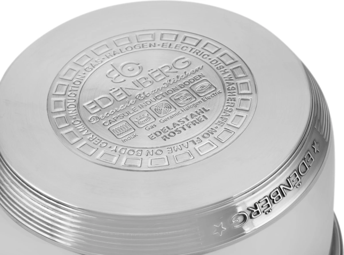 Edënbërg Classic Line - RVS Luxe Pannenset 12 delig - Voorzien Van 9-Laags Bodem! Edënbërg Classic Line - RVS Luxe Pannenset 12 Delig - Voorzien Van 9-Laags Bodem! -Keuken Pot 1200x890 1