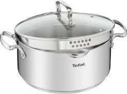 Tefal Duetto+ Pannenset -10 Delig- 5 Pannen - Kookpannenset - Zilver - Afdruipdeksels -Keuken Pot 1200x893