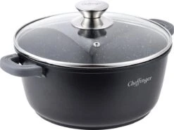 Cheffinger Pannenset 6-delig - Inductie - Met Deksels - Zwart - Koudgrepen - Ø20, 24 & 28 Cm -Keuken Pot 1200x898 13