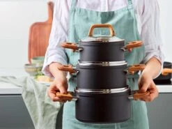 Gero Mark Kookpannenset - 4-delig - Zwart - Houtlook Grepen - Inductie - PFAS-vrij 6 Gero Mark Kookpannenset - 4-delig - Zwart - Houtlook Grepen - Inductie - PFAS-vrij -Keuken Pot 1200x900 12