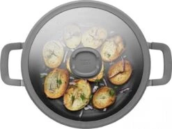 BergHOFF Leo Hapjespan Stone - 28 Cm - Met Glazen Deksel 4 BergHOFF Leo Hapjespan Stone - 28 Cm - Met Glazen Deksel -Keuken Pot 1200x904 4