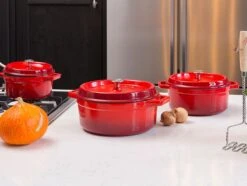 Sola Braadpan Gietijzer - Ø 20 Cm - Oranje/Rood - Gietijzer - Extra Zware Bodem 5 Sola Braadpan Gietijzer - Ø 20 Cm - Oranje/Rood - Gietijzer - Extra Zware Bodem -Keuken Pot 1200x905 6