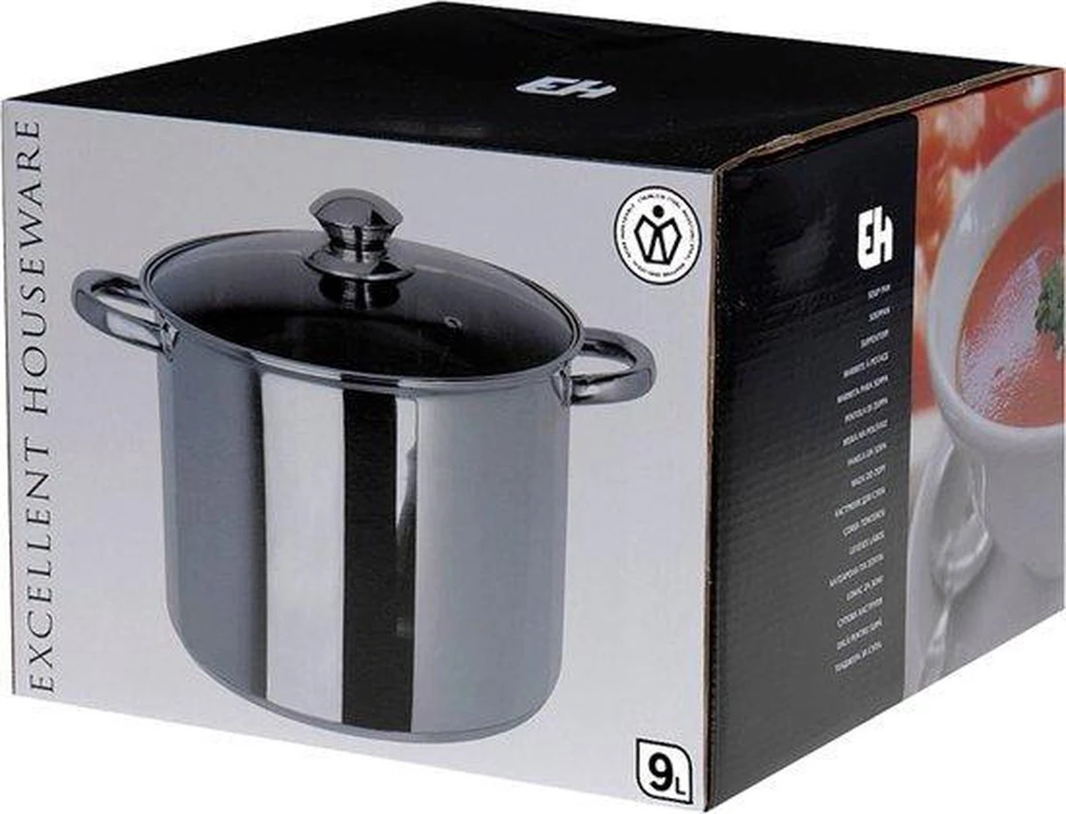 Excellent Houseware 9L - Glazen deksel - Ø 24 cm - Vaatwasserbestendig - RVS Excellent Houseware 9L - Glazen Deksel - Ø 24 Cm - Vaatwasserbestendig - RVS -Keuken Pot 1200x916 2