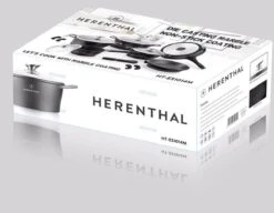 Herenthal Luxe Pannenset - 14-delig - Glazen Deksel - Inductie - Marmeren Coating - PFAS-vrij - Zwart - ES1014M -Keuken Pot 1200x934 1