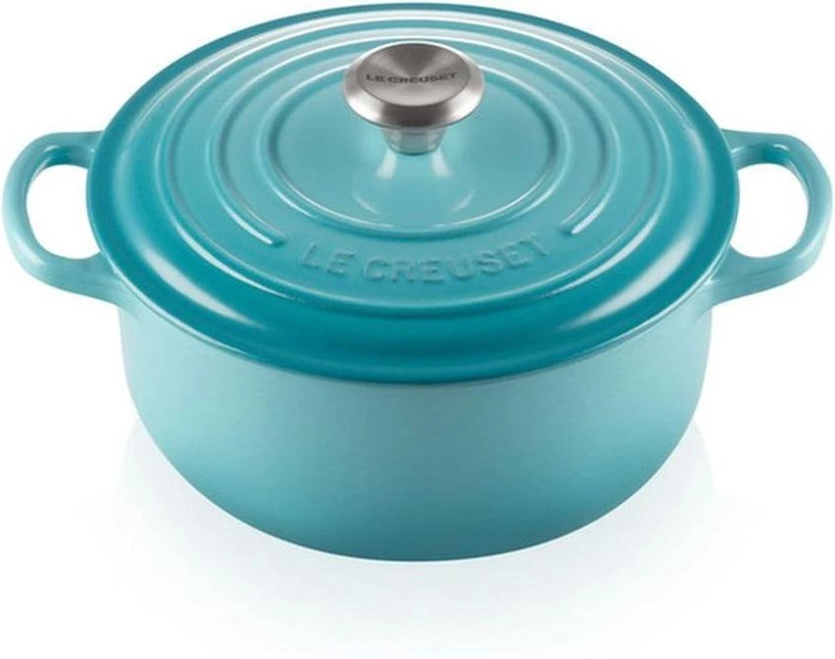 Le Creuset Braadpan Signature Caribbean Blue - ø 20 cm / 2.4 Liter Le Creuset Braadpan Signature Caribbean Blue - ø 20 Cm / 2.4 Liter -Keuken Pot