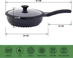 Wokpan - Multifunctionele 3 In 1 Pan Met Deksel + Wok + Hapjespan 28 Cm -Keuken Pot 1200x953 4