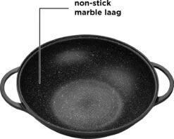 BIKO - Wokpan Ø 36 Cm - Marmeren Coating - Glazen Deksel - Wadjan - Zwart -Keuken Pot 1200x960 7