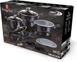 Berlinger Haus - Luxe Pannenset - Burgundy - Aluminium - Zwart - 13-delig - Braadpan - Koekenpan - Pannenset -Keuken Pot 1200x968 4