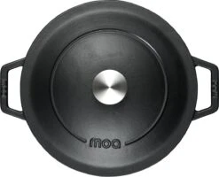 MOA Gietijzeren Braadpan - Inhoud 5,7 Liter - 26CM - Rond - Alle Warmtebronnen - Ook Voor Inductie - Gewicht 5,8 Kg - Zwart - C26B -Keuken Pot 1200x974 5