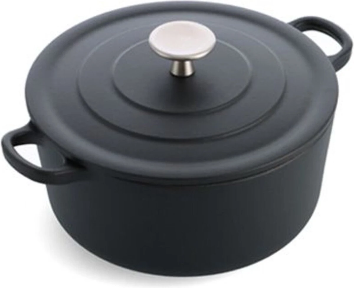 Royal Van Kempen & Begeer - Hoge Braadpan - 22cm - Mat gietijzer braadpan met stevige grepen en roestvrijstalen knop - Kan in de oven tot 260 graden celsius (inclusief deksel) - Geschikt voor alle warmtebronnen inclusief inductie Royal Van Kempen & Begeer - Hoge Braadpan - 22cm - Mat Gietijzer Braadpan Met Stevige Grepen En Roestvrijstalen Knop - Kan In De Oven Tot 260 Graden Celsius (inclusief Deksel) - Geschikt Voor Alle Warmtebronnen Inclusief Inductie -Keuken Pot 1200x975 2