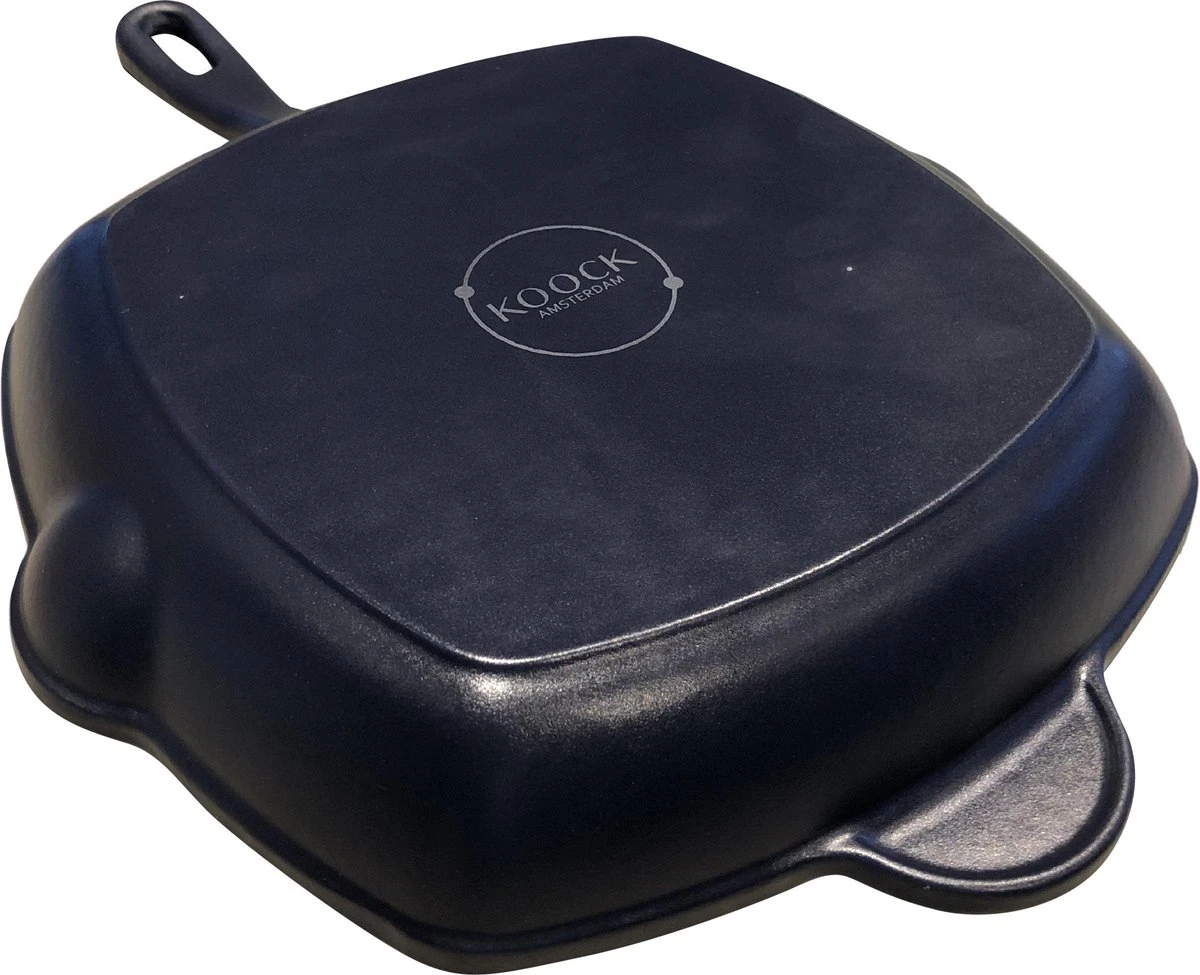 Koock Amsterdam® Grillpan - geëmailleerd gietijzer - geschikt voor alle warmtebronnen - mat blauw Koock Amsterdam® Grillpan - Geëmailleerd Gietijzer - Geschikt Voor Alle Warmtebronnen - Mat Blauw -Keuken Pot 1200x975 5