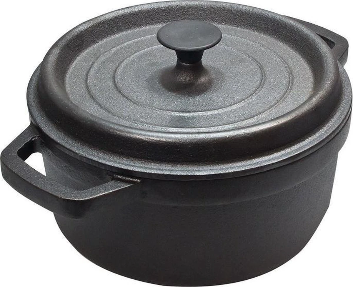 Cast Iron - Braadpan - Gietijzer - Met deksel - Ø20x9cm - Zwart Cast Iron - Braadpan - Gietijzer - Met Deksel - Ø20x9cm - Zwart -Keuken Pot 1200x976 8