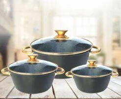 Cheffinger Luxe Braadpannen Set - Rose Gold Line - 6 Delig - Inclusief Deksel - Inductie - 20, 24 & 28CM 5 Cheffinger Luxe Braadpannen Set - Rose Gold Line - 6 Delig - Inclusief Deksel - Inductie - 20, 24 & 28CM -Keuken Pot 1200x982