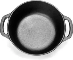Gietijzeren Braadpan - 28 Cm - Pure Gietijzer - Niet Geëmailleerd - Geschikt Voor Inductie - Stoofpan Met Deksel - Sudderpan - Zwart -Keuken Pot 1200x989 2