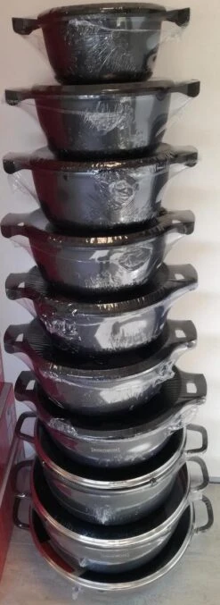 Royalty Line - Marble Soep/braadpan - Met Glazen Deksel Zwart - 24 CM. RL-BS24ML -Keuken Pot 438x1200 1