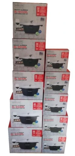 Royalty Line - Marble Soep/braadpan - Met Glazen Deksel Zwart - 24 CM. RL-BS24ML -Keuken Pot 579x1200 1